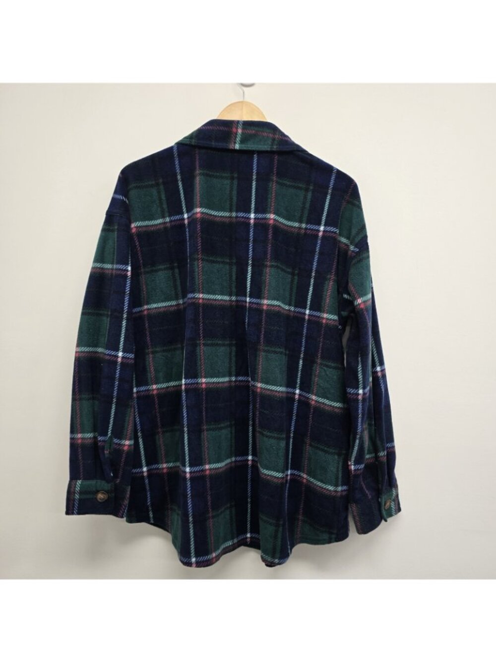 Maurices Wilder Fleece Button Up Shirt Jacket Sz L Pockets Cozy Layering Plaid - Picture 2 of 10